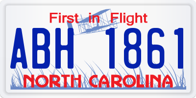 NC license plate ABH1861