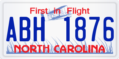 NC license plate ABH1876