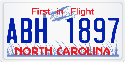 NC license plate ABH1897