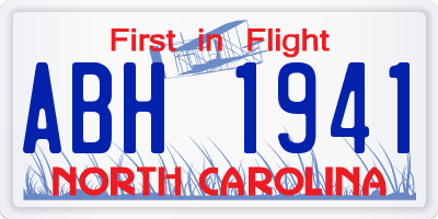 NC license plate ABH1941