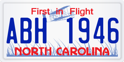 NC license plate ABH1946