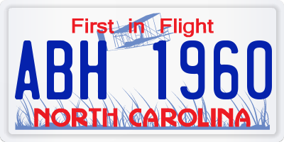 NC license plate ABH1960