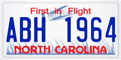 NC license plate ABH1964