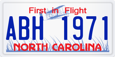 NC license plate ABH1971