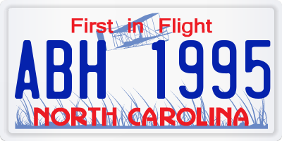 NC license plate ABH1995