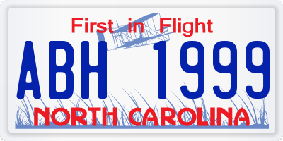 NC license plate ABH1999