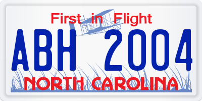 NC license plate ABH2004