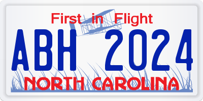 NC license plate ABH2024