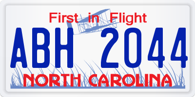 NC license plate ABH2044