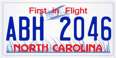 NC license plate ABH2046