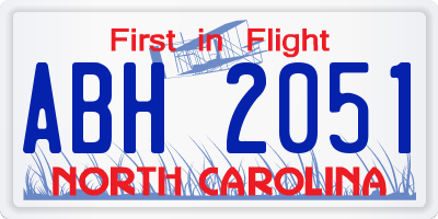 NC license plate ABH2051