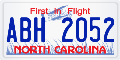 NC license plate ABH2052