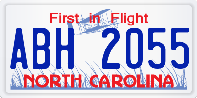 NC license plate ABH2055