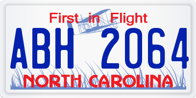NC license plate ABH2064