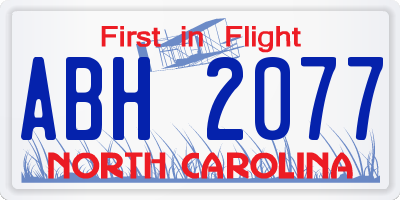 NC license plate ABH2077