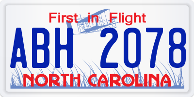 NC license plate ABH2078