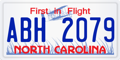 NC license plate ABH2079