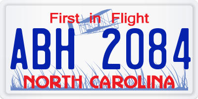 NC license plate ABH2084