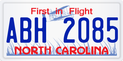 NC license plate ABH2085