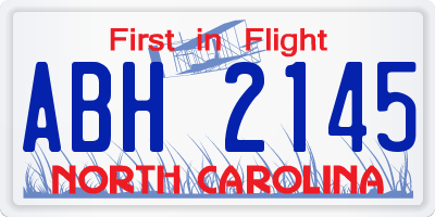NC license plate ABH2145