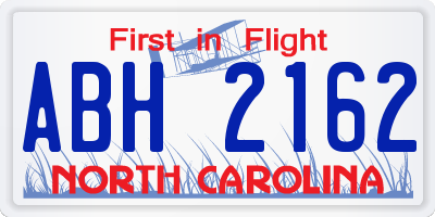 NC license plate ABH2162