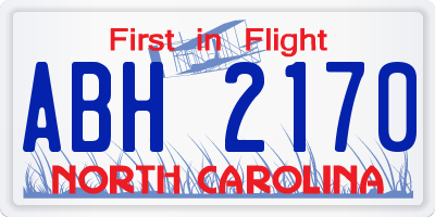 NC license plate ABH2170