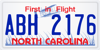 NC license plate ABH2176