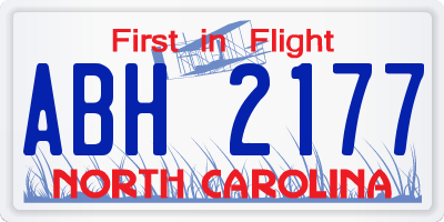 NC license plate ABH2177