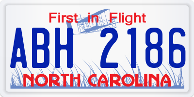 NC license plate ABH2186