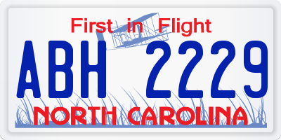 NC license plate ABH2229