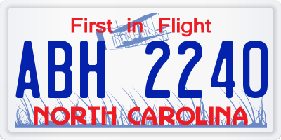 NC license plate ABH2240