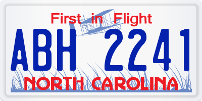 NC license plate ABH2241