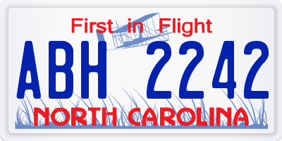 NC license plate ABH2242