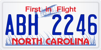 NC license plate ABH2246