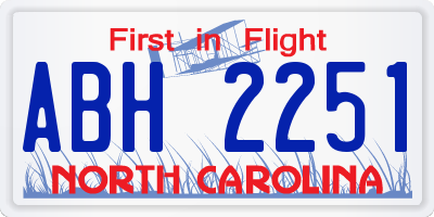NC license plate ABH2251