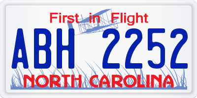 NC license plate ABH2252