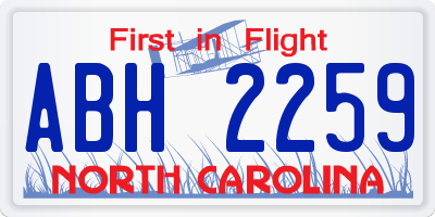 NC license plate ABH2259