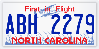 NC license plate ABH2279