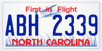 NC license plate ABH2339