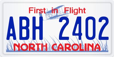 NC license plate ABH2402
