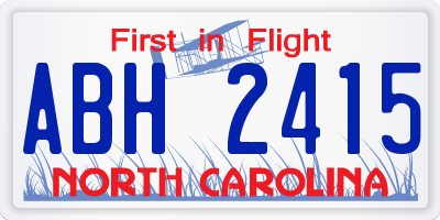 NC license plate ABH2415
