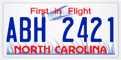 NC license plate ABH2421