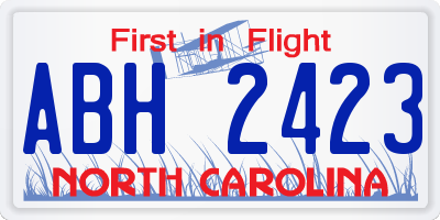 NC license plate ABH2423