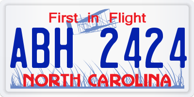 NC license plate ABH2424
