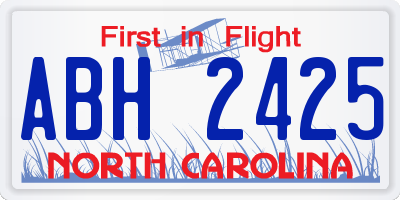 NC license plate ABH2425