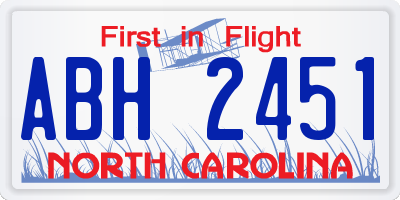 NC license plate ABH2451