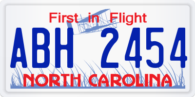 NC license plate ABH2454