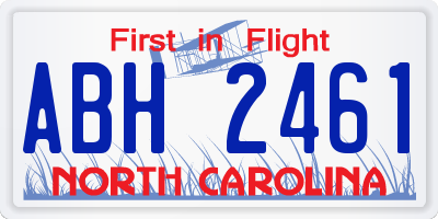 NC license plate ABH2461
