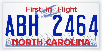 NC license plate ABH2464