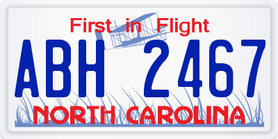 NC license plate ABH2467